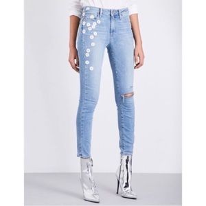 Paige Hoxton Ankle Skinny Jeans Studded Daisy 26